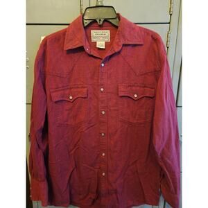 Vintage Mens snap front western long sleeve shirt by Western Prairie - size med